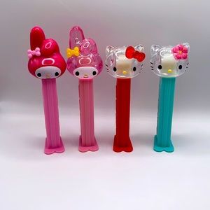PEZ Hello Kitty And 3 Crystal Hello Kitty Dispensers